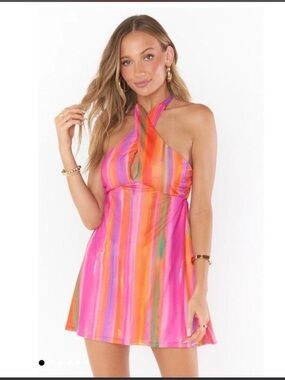 Show Me Your MuMu colorful stripe mini dress